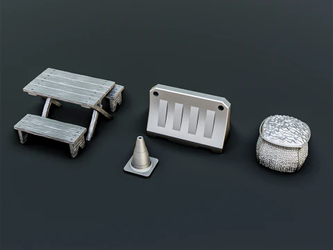 Railway Surroundings Diorama Pack H0 3D Print Model