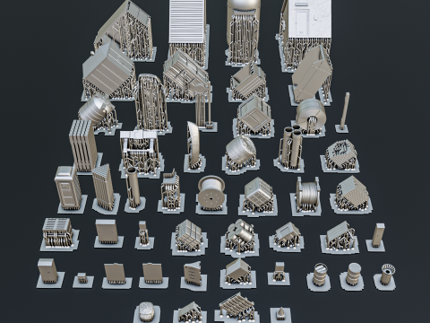 Railway Surroundings Diorama Pack H0 Model Cetak 3D