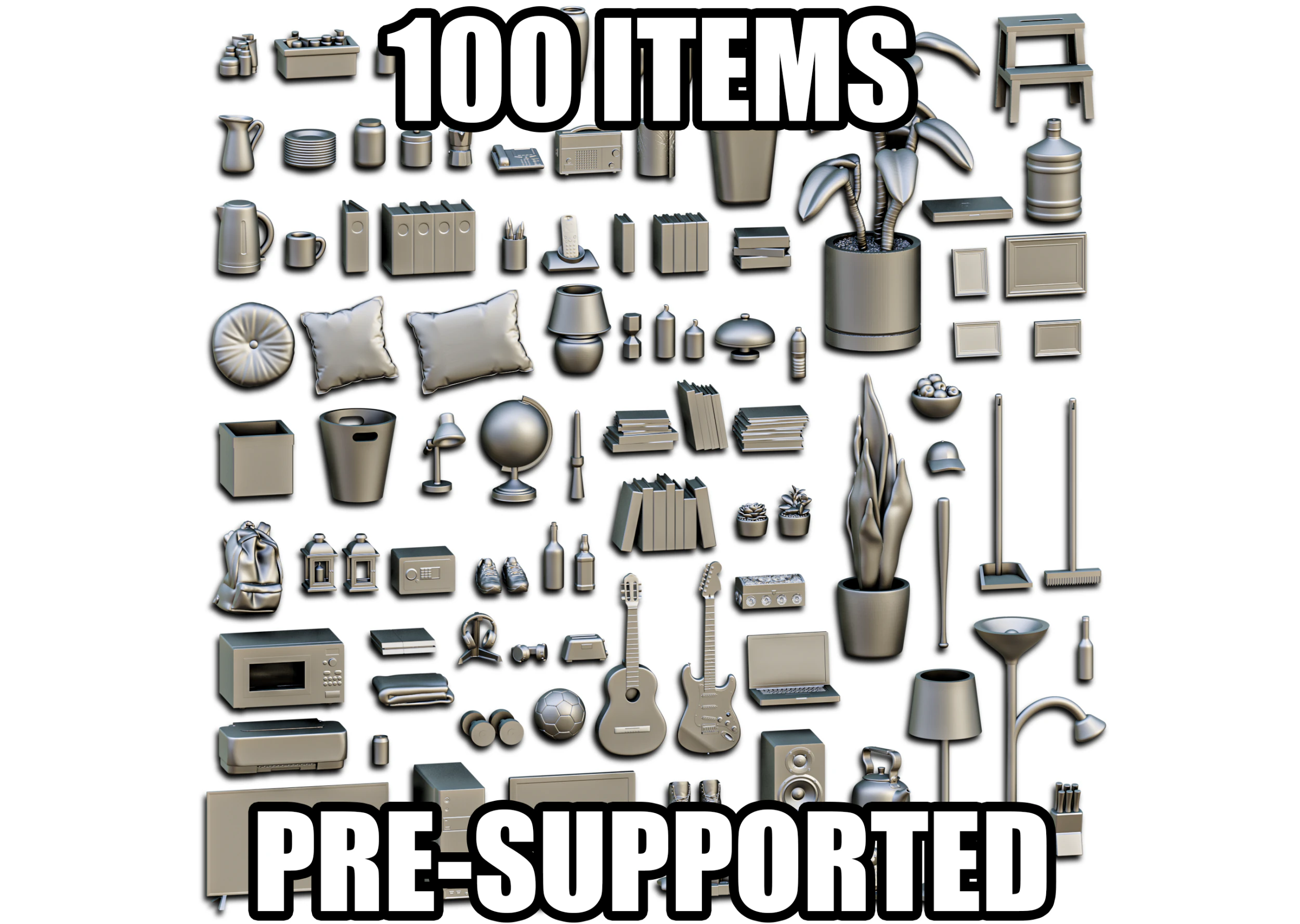 House Accessories Diorama Pack 3D Print Model .c4d .max .obj .3ds .fbx .stl .blend 