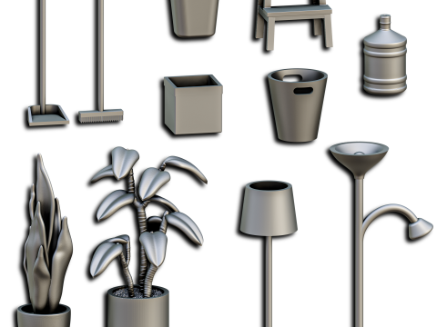 House Accessories Diorama Pack 3Dプリントモデル