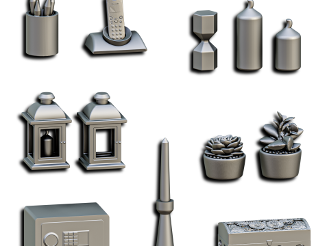 House Accessories Diorama Pack 3Dプリントモデル