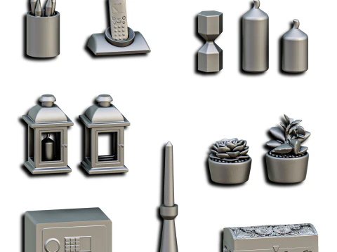 House Accessories Diorama Pack 3D Print Model