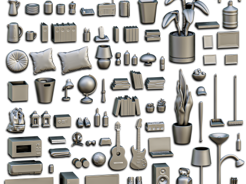 House Accessories Diorama Pack 3Dプリントモデル