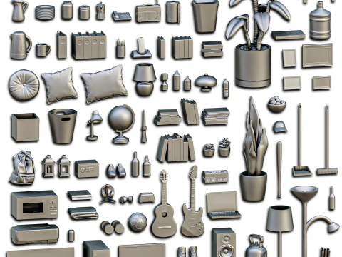 House Accessories Diorama Pack 3D Print Model