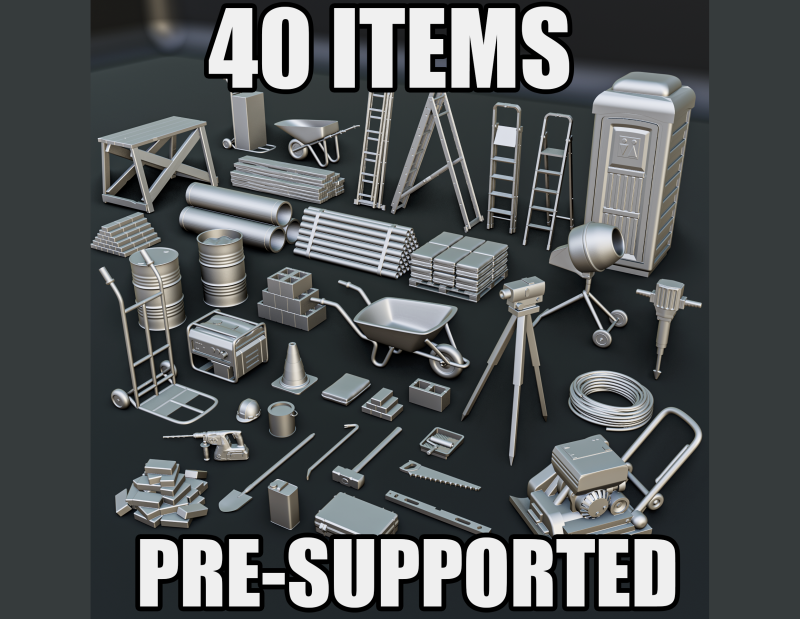 Construction Works Diorama Pack 3D 打印模型 .c4d .max .obj .3ds .fbx .stl .blend 