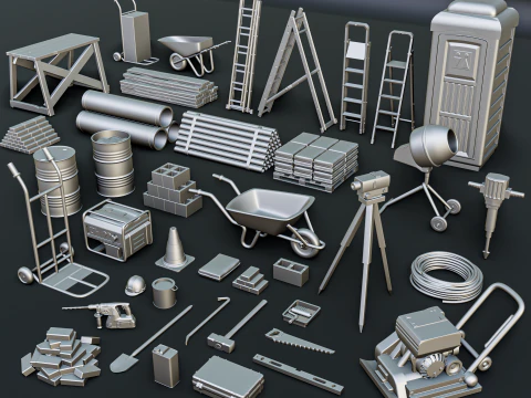 Construction Works Diorama Pack 3D Print Model