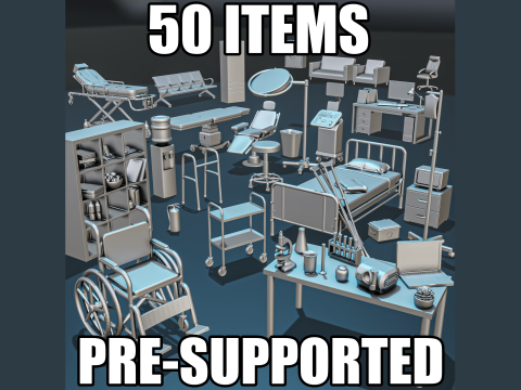 Hospital Medicine Diorama Pack Modelo de Impressão 3D