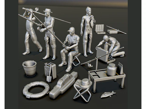 Набор диорам о рыбалке 3D Принт Модель