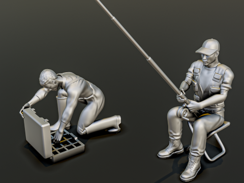 Fishing Diorama Pack Model do druku 3D