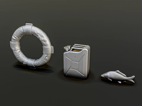 Fishing Diorama Pack 3D Print Model