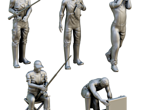 Fishing Diorama Pack Model do druku 3D