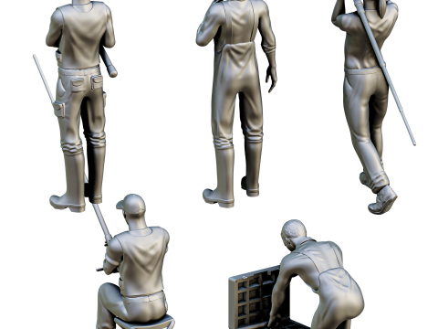 Fishing Diorama Pack Model do druku 3D