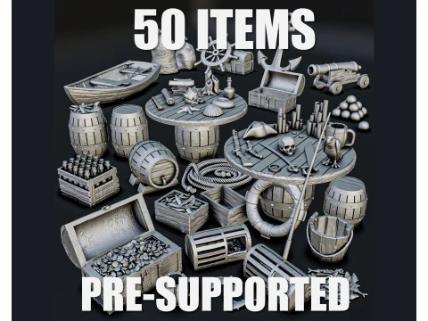 Paquete de dioramas de barco pirata Modelo de impresión 3D