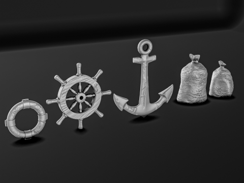 Pirate Ship Diorama Pack 3D Принт Модель