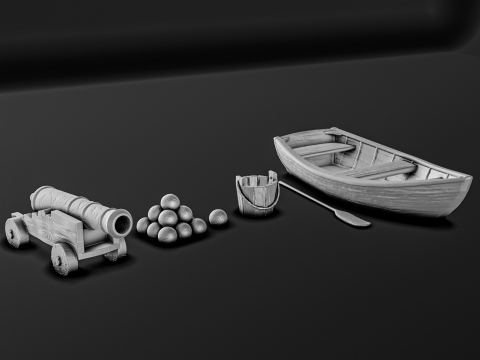 Pirate Ship Diorama Pack 3D Принт Модель