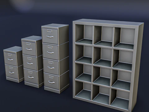 Office Work Diorama Pack 3D Print Model