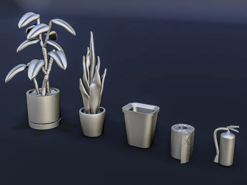 Office Work Diorama Pack 3D Print Model