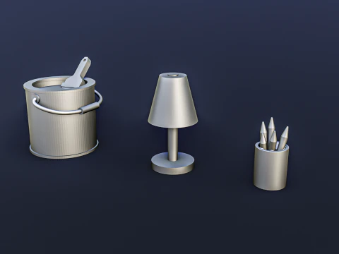 Office Work Diorama Pack 3D Print Model