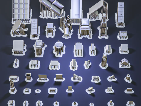 Office Work Diorama Pack 3D Print Model