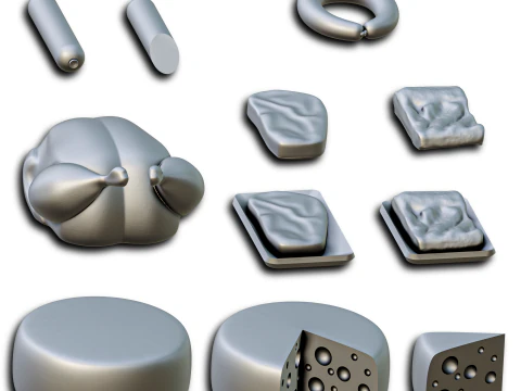 Supermarket Food Diorama Pack 3D Print Model