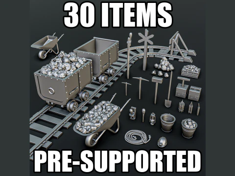 Pacchetto Diorama della miniera Modello di stampa 3D