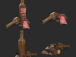 Bottle - glass and time 3D Model