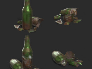 Bottle - glass and time Model 3D