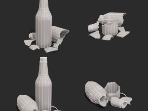 Bottle - glass and time Model 3D