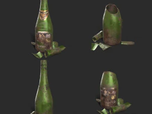 Bottle - glass and time 3D Model