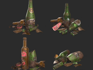 Bottle - glass and time Model 3D