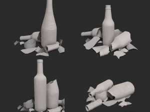 Bottle - glass and time Model 3D