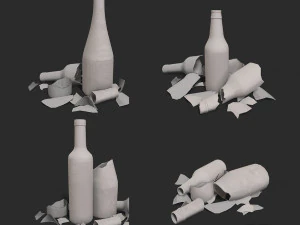 Bottle - glass and time 3D Model
