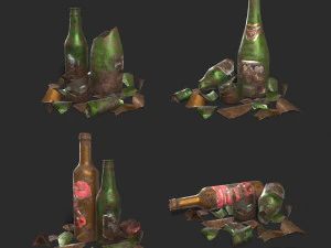 Bottle - glass and time 3D Model