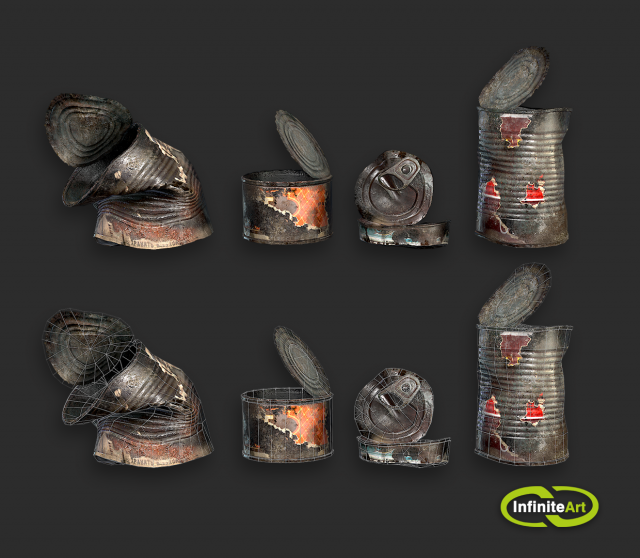 Tin cans 3D 模型 .c4d .max .obj .3ds .fbx .stl .blend 