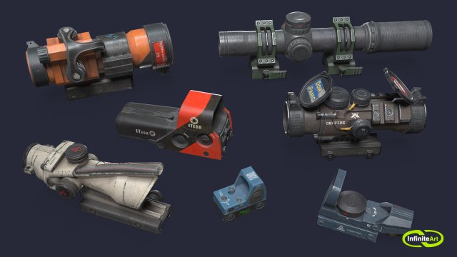 Gunsights 3D 模型 .c4d .max .obj .3ds .fbx .stl .blend