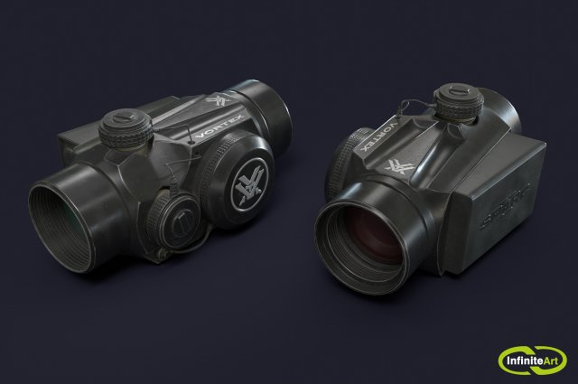 Gun sights Collimator sight Modello 3D .c4d .max .obj .3ds .fbx .stl .blend 