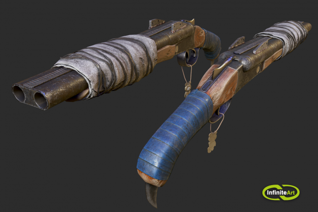 Shotgun 3D 模型 .c4d .max .obj .3ds .fbx .stl .blend 