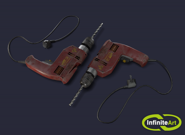 Drill 3D 模型 .c4d .max .obj .3ds .fbx .stl .blend 