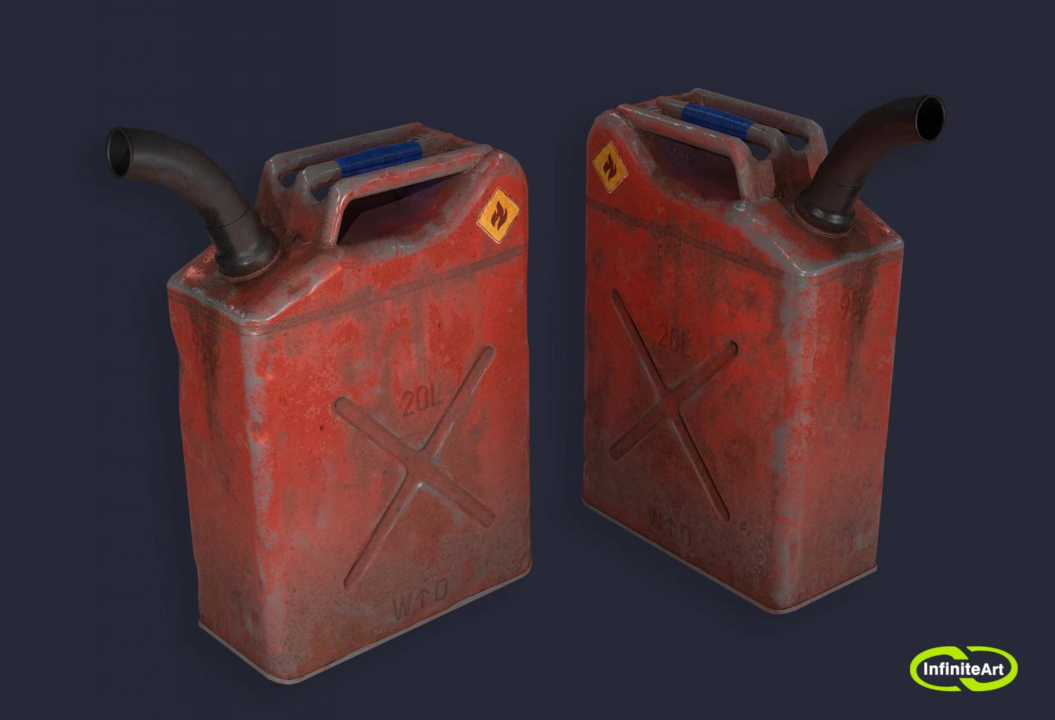 Jerrycan 3D Model .c4d .max .obj .3ds .fbx .stl .blend