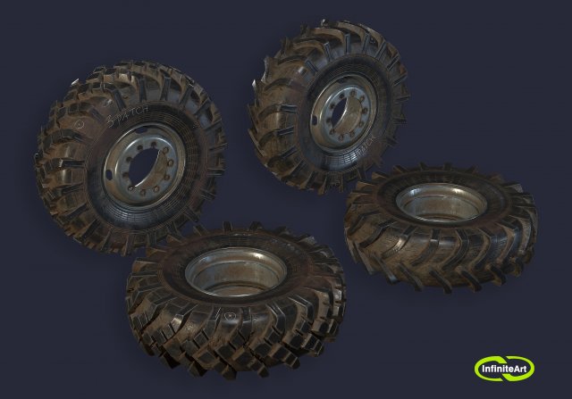 Car Tires 3D Model .c4d .max .obj .3ds .fbx .stl .blend 