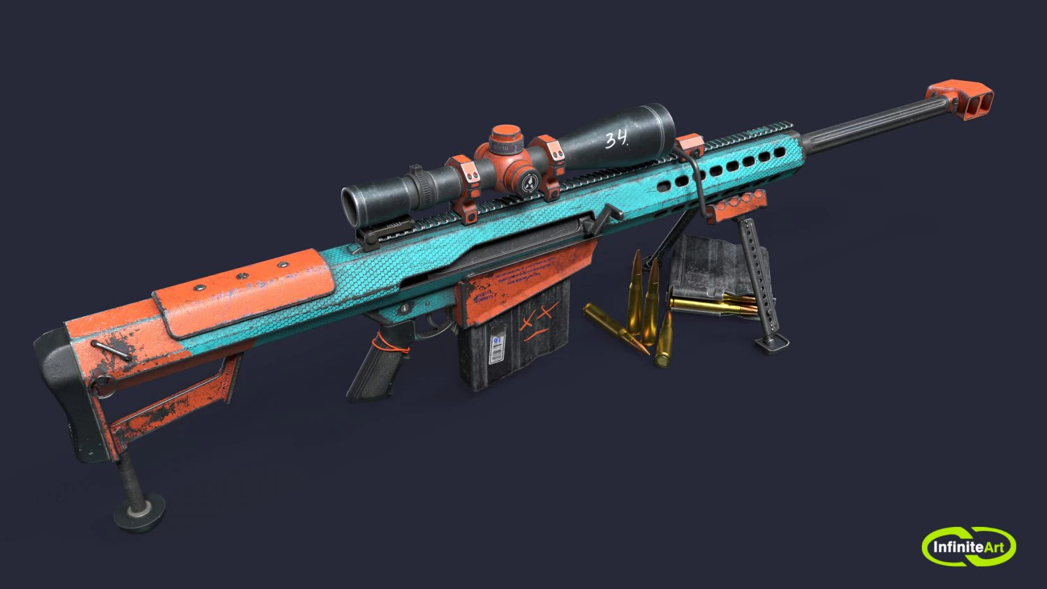 Fucile da cecchino Modello 3D .c4d .max .obj .3ds .fbx .stl .blend 