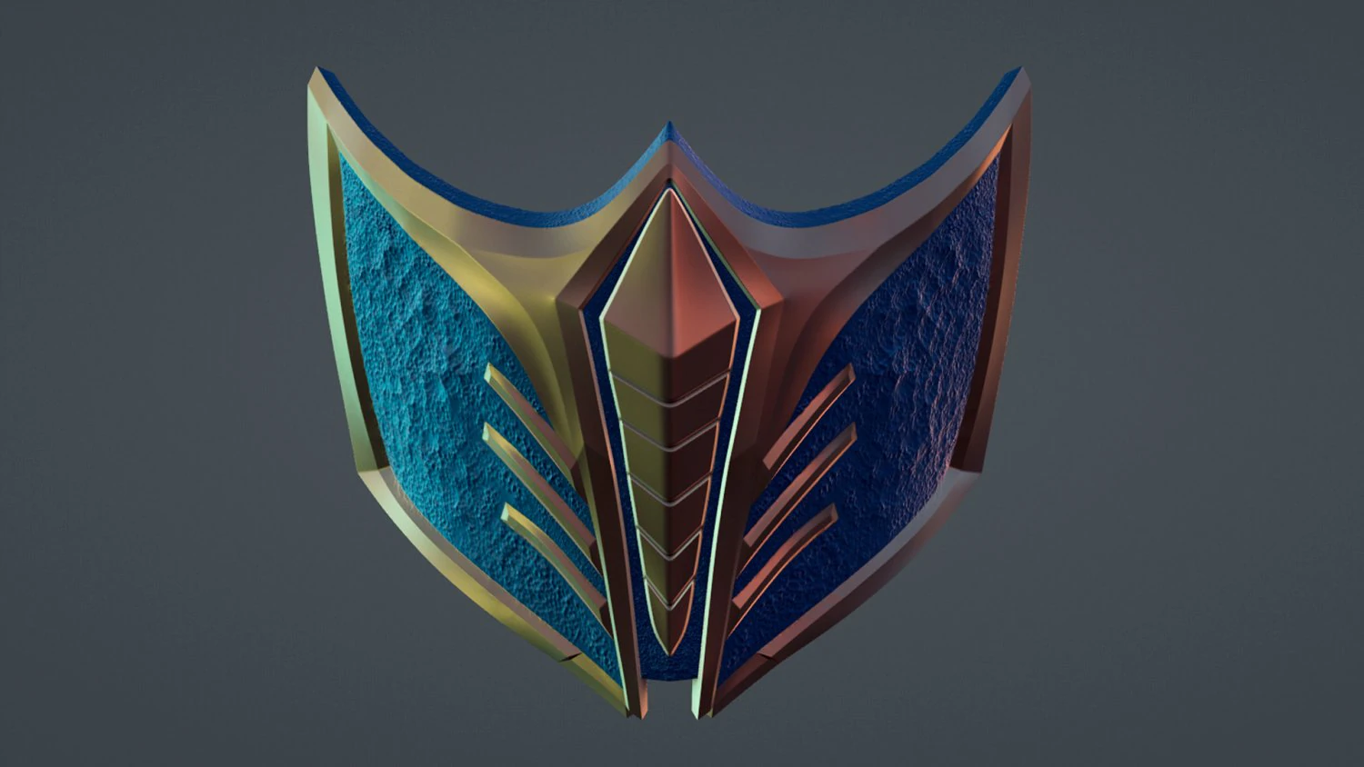 Epic Samurai Mask 3D Print Model .c4d .max .obj .3ds .fbx .stl .blend