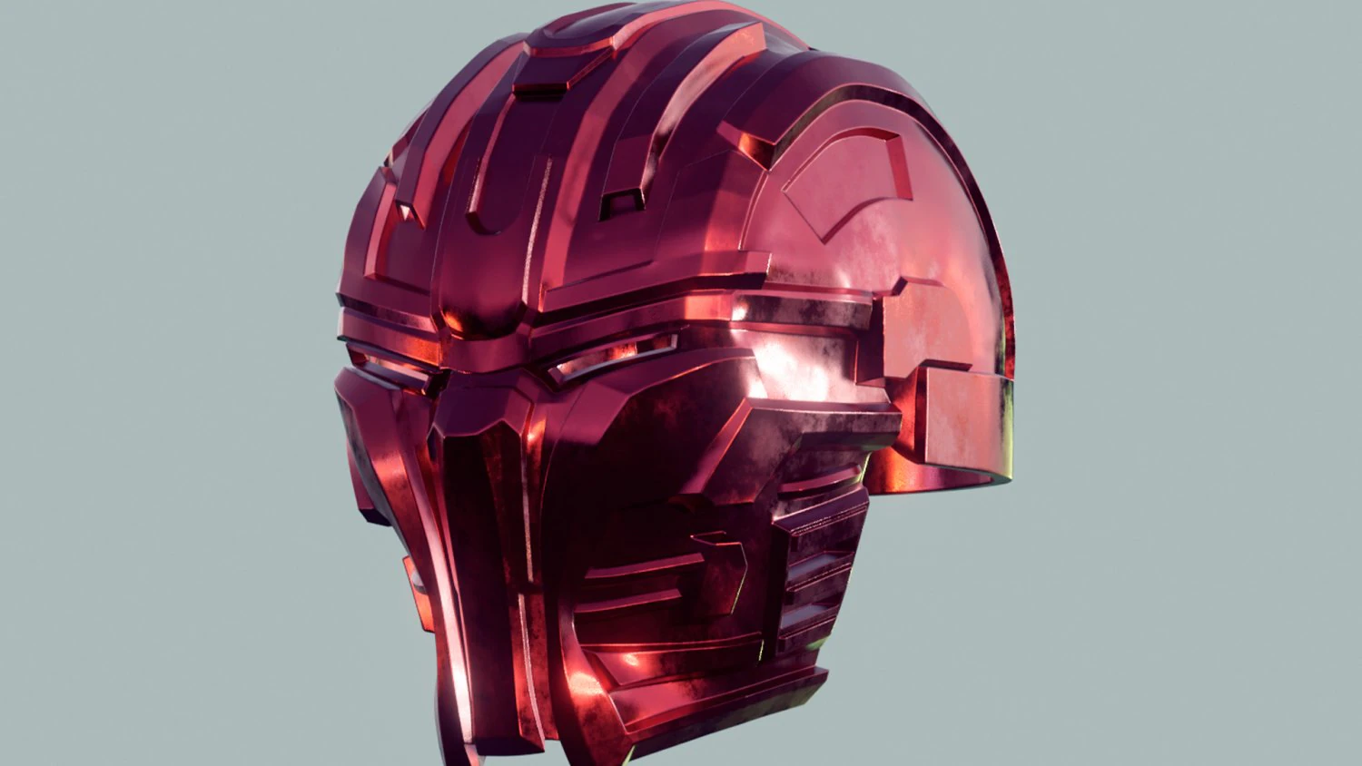 Cyborg Helmet 3D Print Model .c4d .max .obj .3ds .fbx .stl .blend 