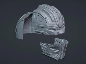 Cyborg Helmet 3D Print Model