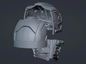 Cyborg Helmet 3D Print Model