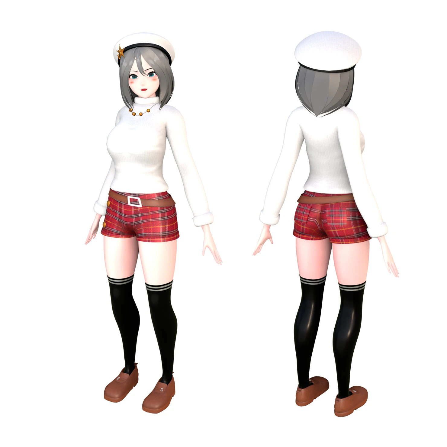 Casual girl character 3D Model .c4d .max .obj .3ds .fbx .stl .blend