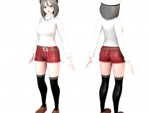 캐주얼 소녀 캐릭터 3D 모델