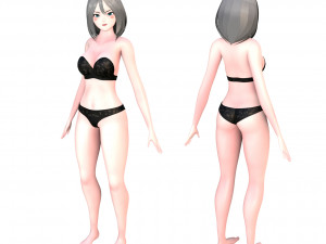 Casual girl character 3D Model