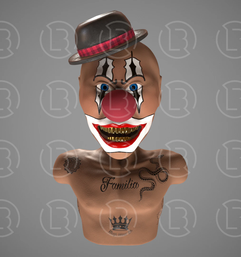 Clown Chicano 3D Model .c4d .max .obj .3ds .fbx .stl .blend 