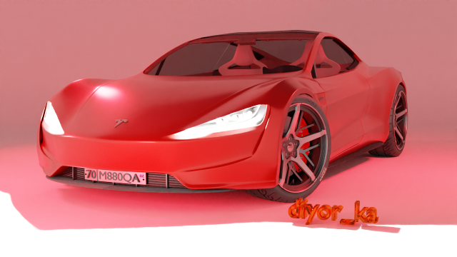 Tesla roadster 3D Model .c4d .max .obj .3ds .fbx .stl .blend 